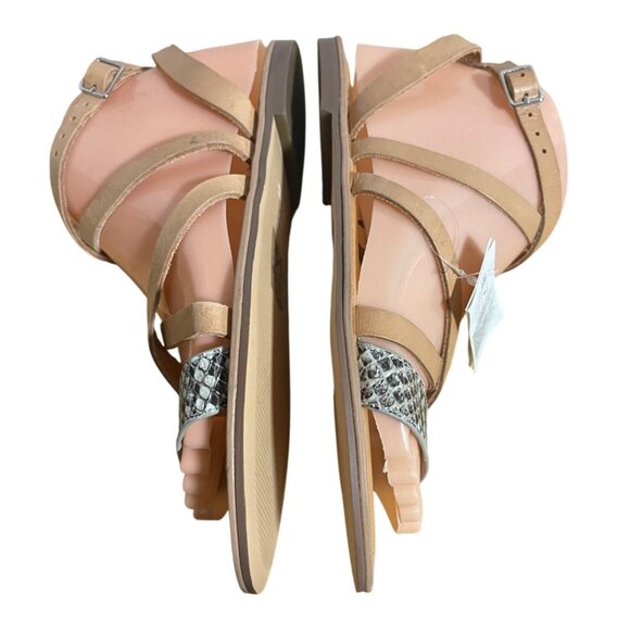 Gap Strappy Sandals With Snake Print Accent Womens US 6 / EU 36 Faux Leather - Picture 8 of 9